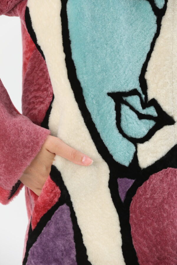 Mila Mixed Color Shearling Jacket (14) - 11