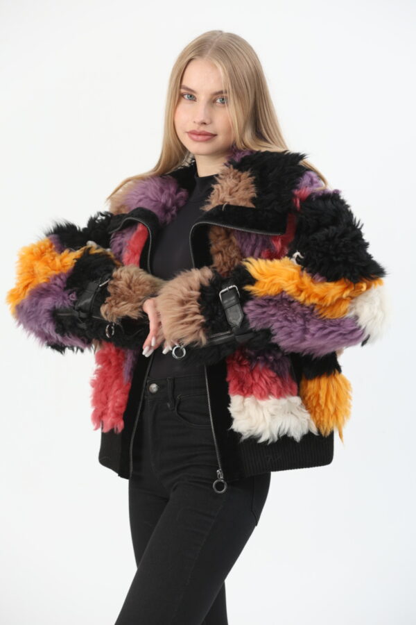 audrey sheepskin jacket- mix color (5) - 4