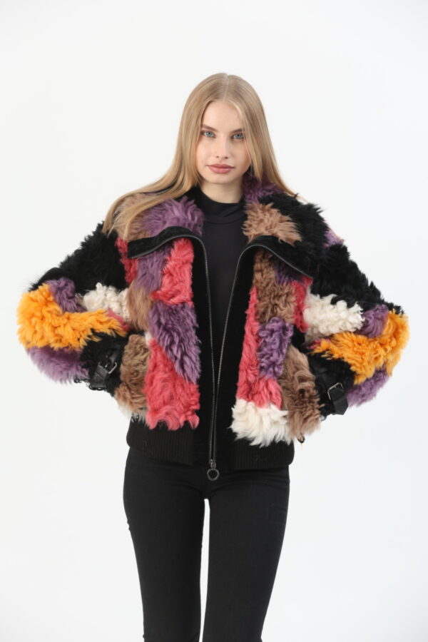 audrey sheepskin jacket- mix color (6) - 5