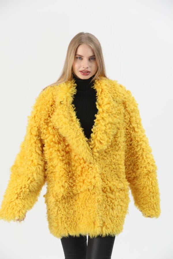 yellow sheepskin coat – jacket (14) - 1