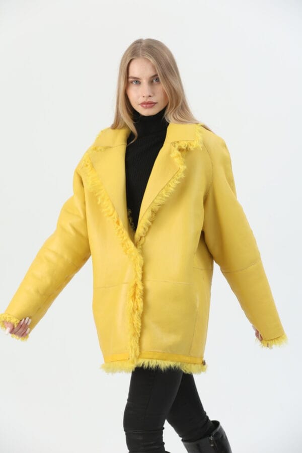 yellow sheepskin coat – jacket (18) - 7