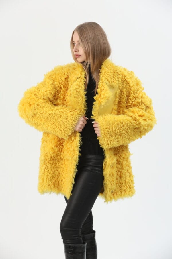 yellow sheepskin coat – jacket (5) - 2