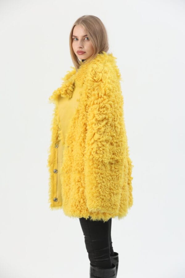 yellow sheepskin coat – jacket (6) - 4